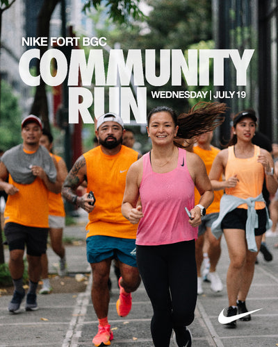 May be an image of 4 people and text that says 'NIKE FORT BGC COMMUNITY RUN WEDNESDAY JULY19'