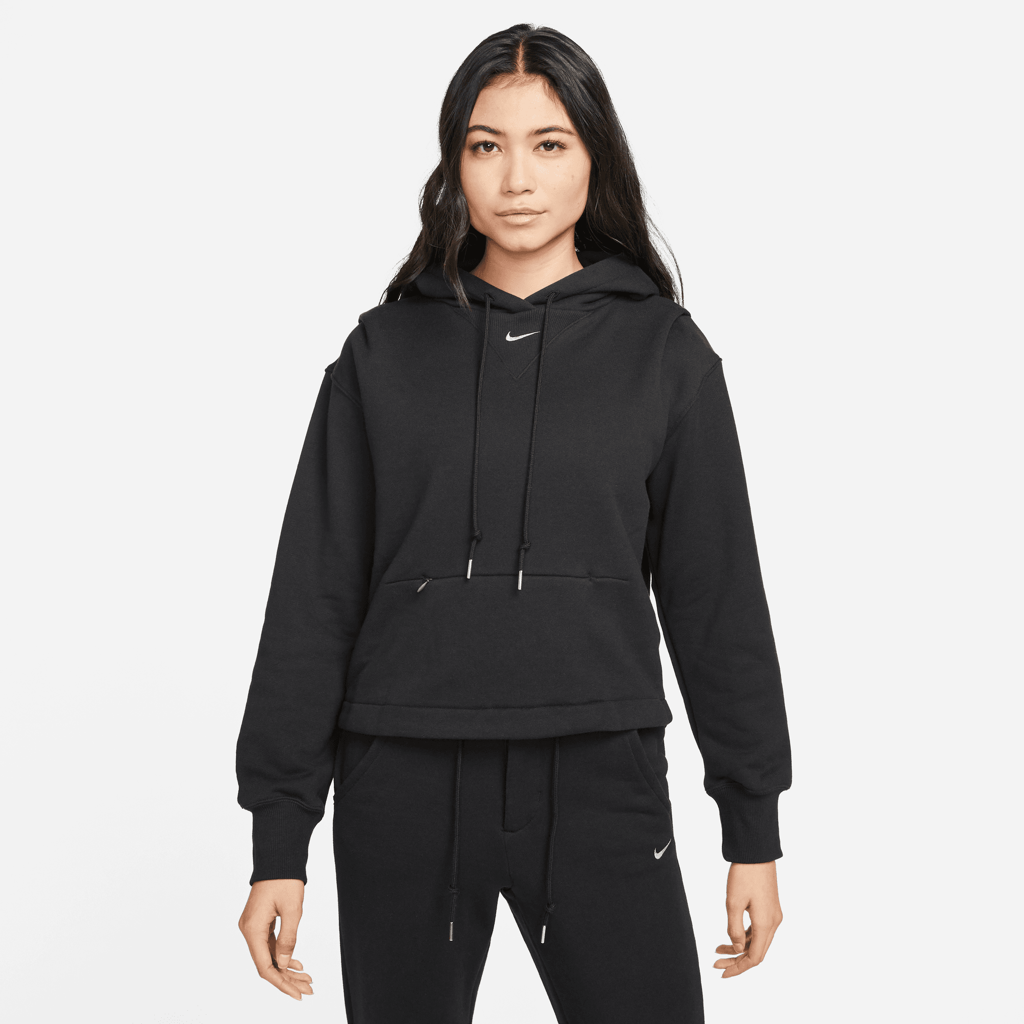 NIKE SPORTSWEAR CHILL TERRY WOMEN'S LOOSE FULL-ZIP FRENCH TERRY HOODIE  BLACK/SAIL – Park Access