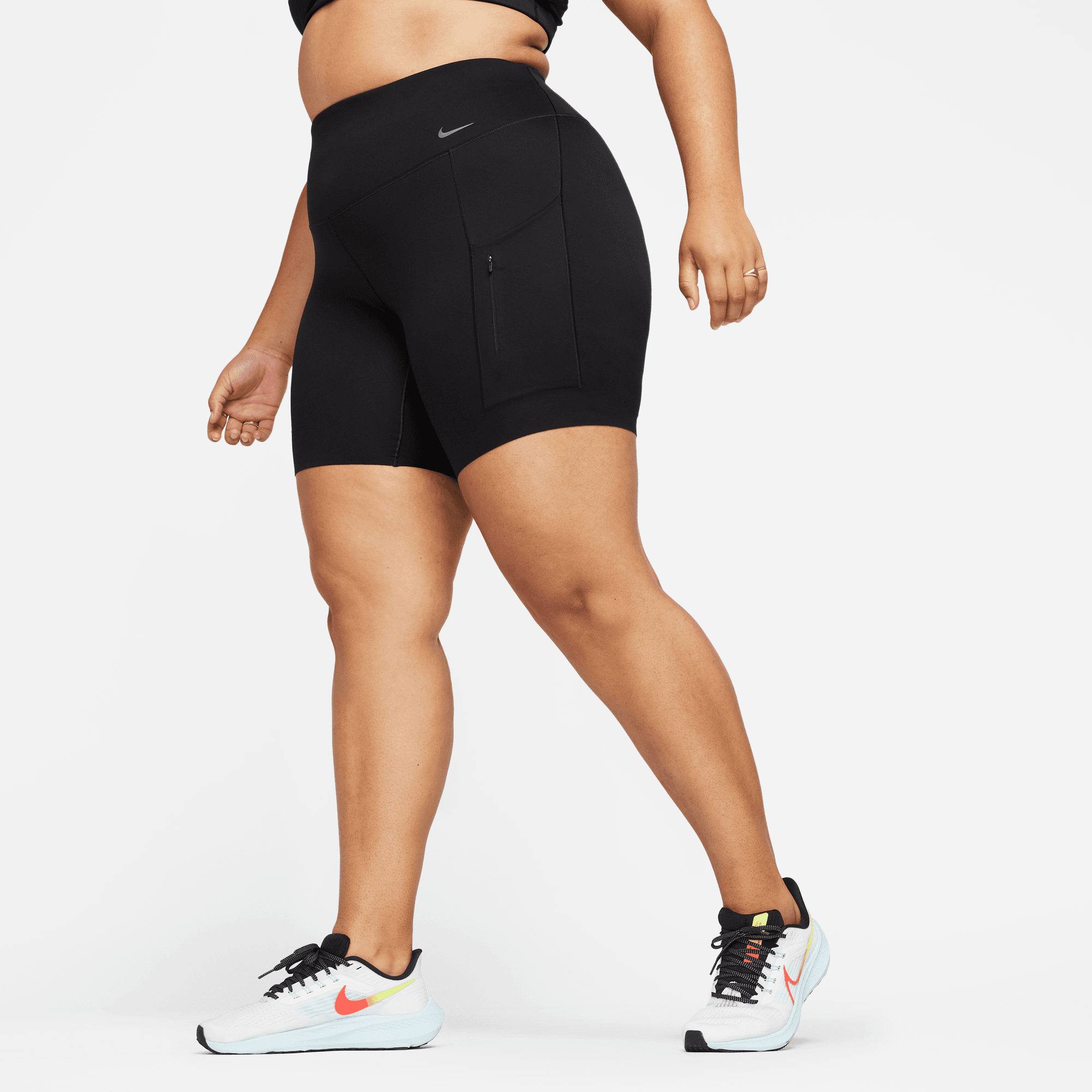 NIKE ONE LEAK PROTECTION: PERIOD WOMENS MID-RISE 7 BIKER SHORTS  BLACK/ANTHRACITE/WHITE – Park Access