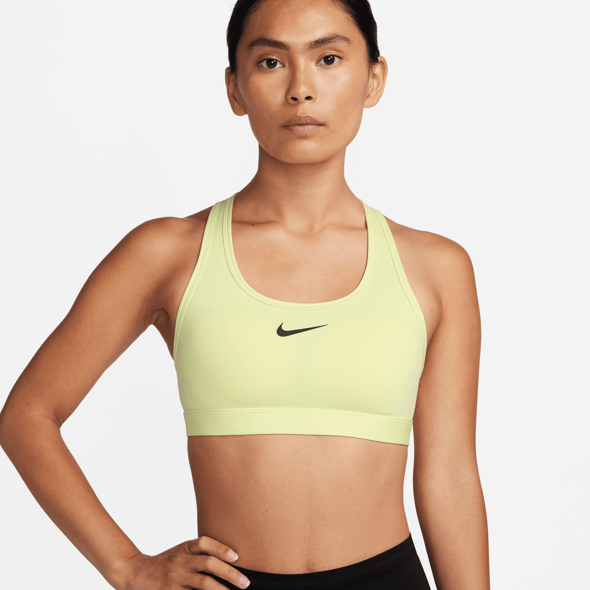 NIKE SWOOSH MEDIUM SUPPORT WOMEN'S PADDED SPORTS BRA (PLUS SIZE)  BLACK/WHITE – Park Access