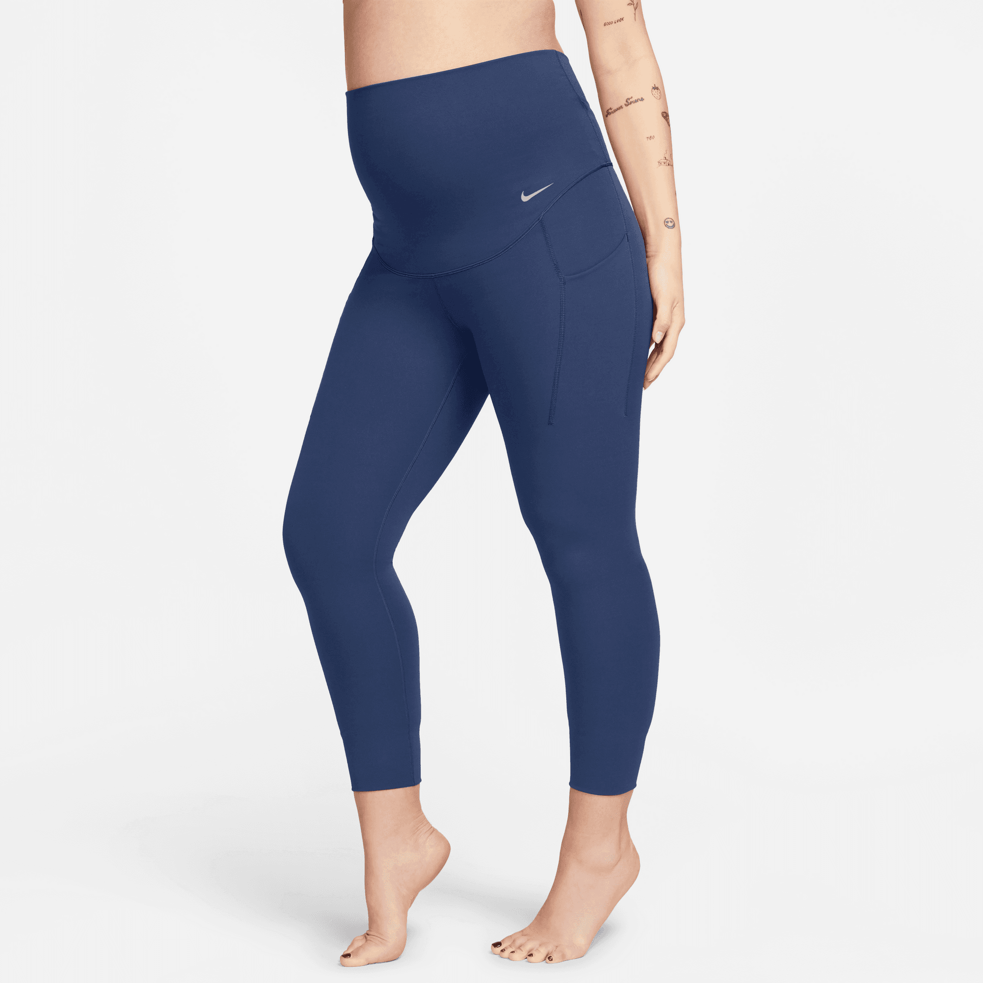 Nike Womens Zenvy Gentle Support High Waisted 7/8 Tights Blue S