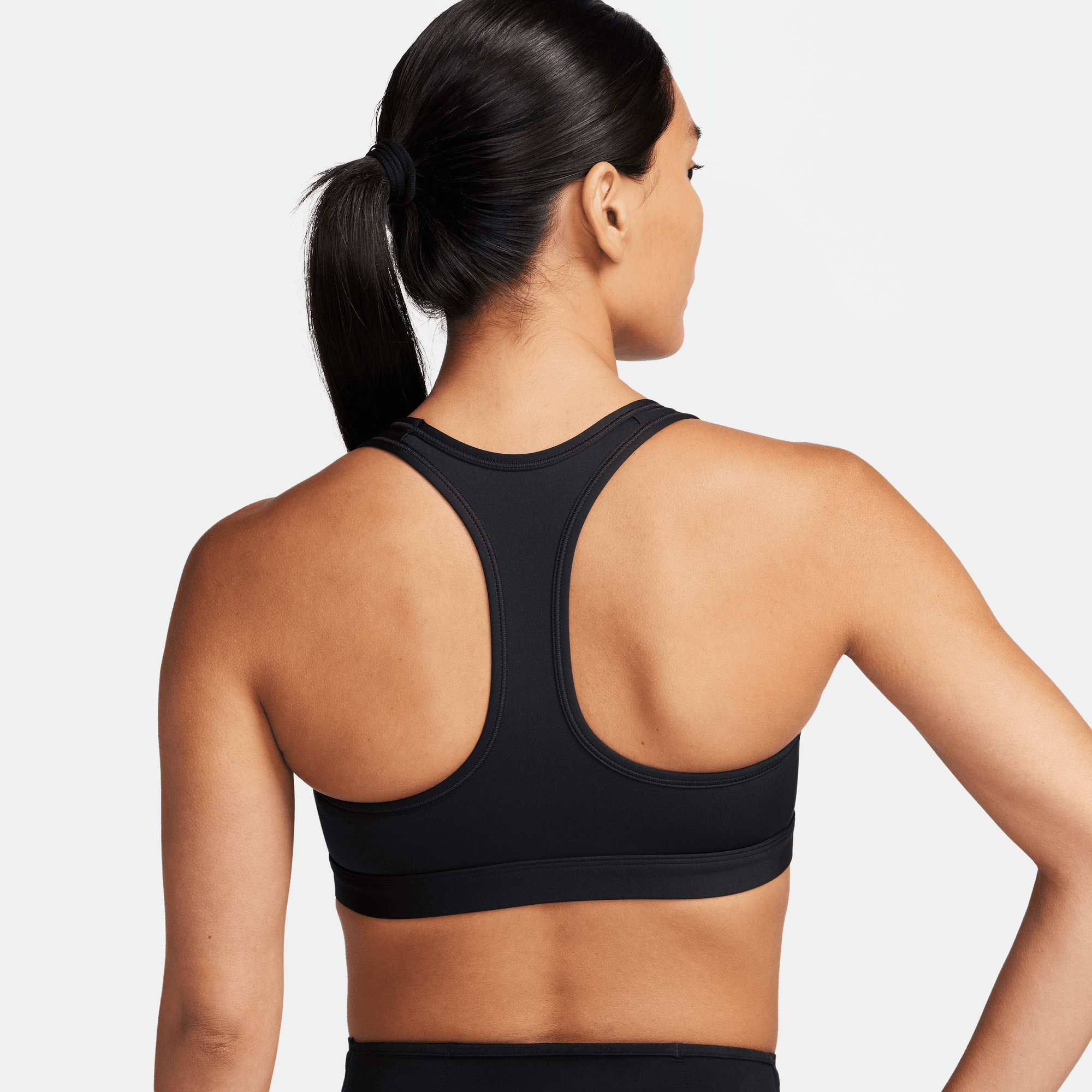 NIKE SWOOSH WOMENS MEDIUM-SUPPORT PADDED SPORTS BRA TANK BLACK