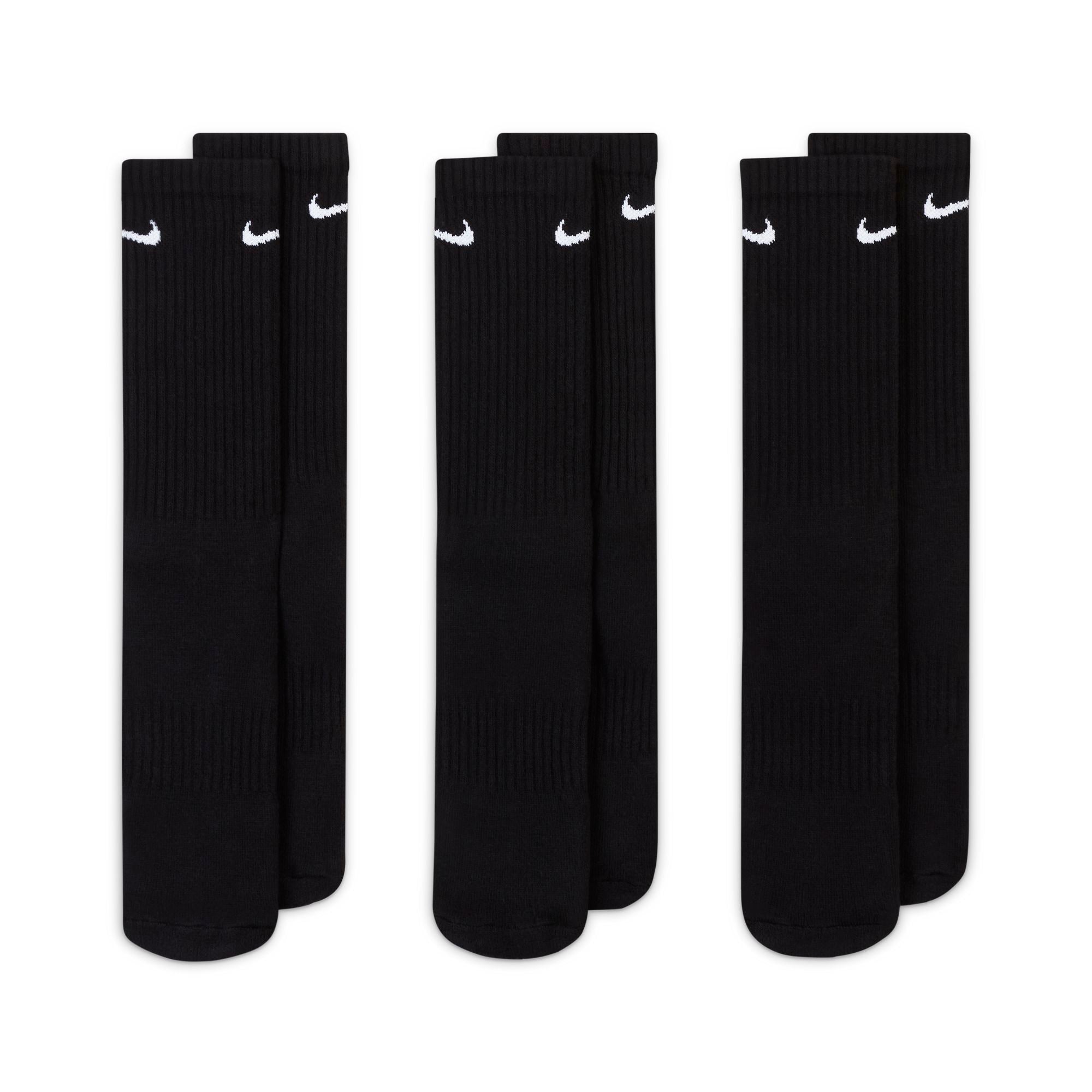 NIKE EVERYDAY PLUS CUSHIONED CREW SOCKS (1 PAIR) BLACK/WHITE – Park Access