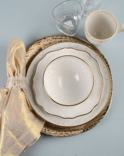 Bella Vita White Gold Tabletop Dinnerware Place Setting