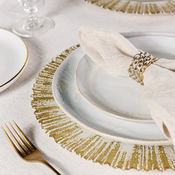 Bella Vita White Gold Tabletop Dinnerware Place Setting