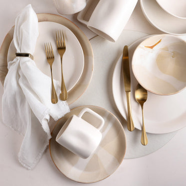 Bella Vita Tan Cream Tabletop Dinnerware Place Setting