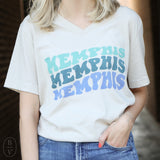 MEMPHIS GROOVY REPEAT V NECK TSHIRT