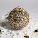 SEQUIN AND BEAD EMBELLISHED SHATTERPROOF ORNAMENT
