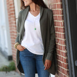 MALIBU BRUSHED TERRY CIRCLE CARDIGAN