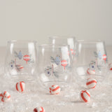 ORNAMENT PRINTED WINE GLASS PACK OF 4