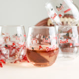 GAMEDAY PATTERN WINE GLASS PACK OF 4