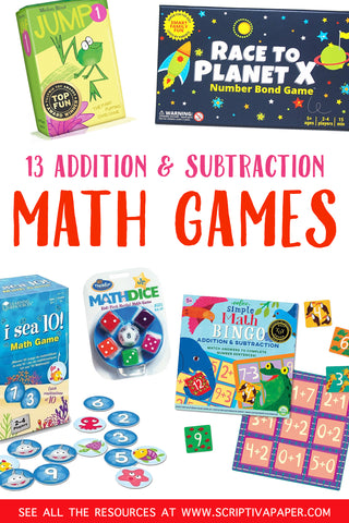 addition and subtraction math game ideas