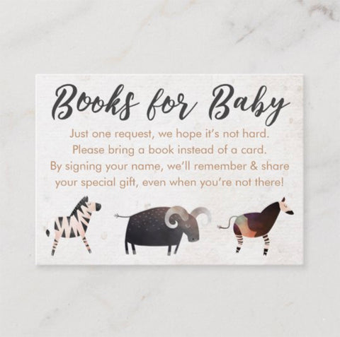 free printable safari or jungle books for baby card