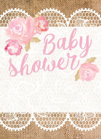 shabby chic baby shower invitation