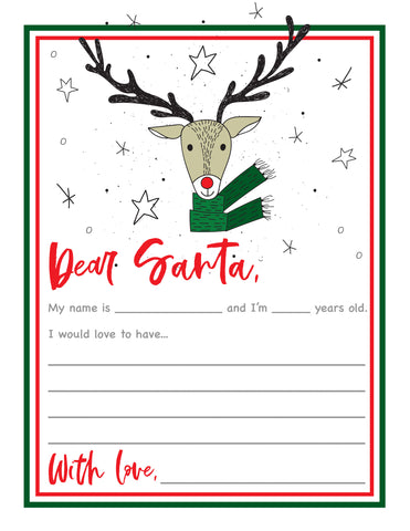 rudolph letter to santa free printable download