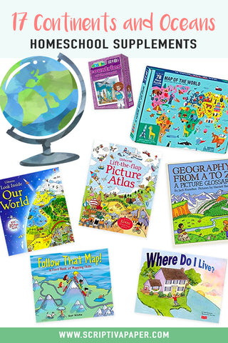 continents and oceans geography learning supplements including games activities and books