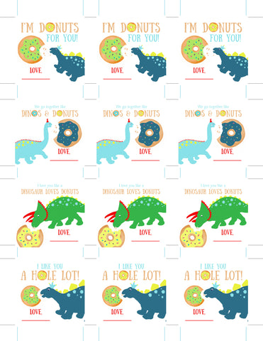 free printable Dinosaur classroom valentines