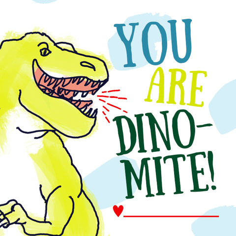 free printable Dinosaur T-Rex Valentine