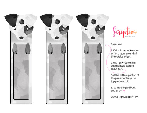 free printable dog bookmarks