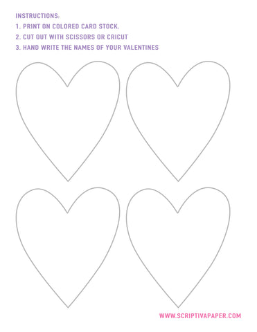 free printable Valentine heart tags