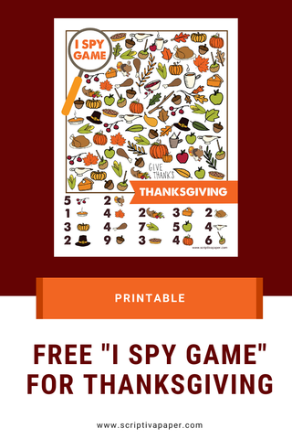 Free I Spy activity for kids - thanksgiving activity game
