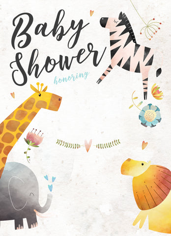jungle animals baby shower invitation free printable