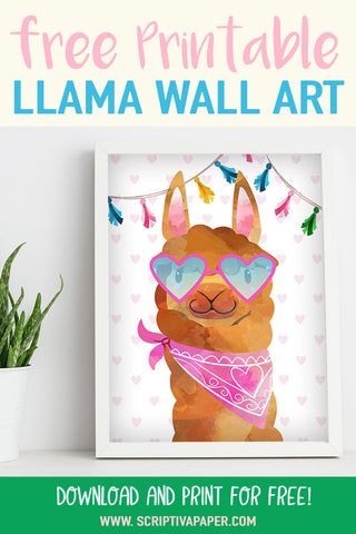 free printable llama wall art sign poster decor