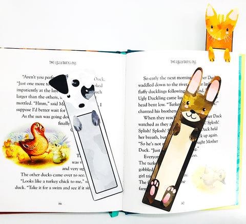 free printable DIY pet bookmarks for kids dog cat bunny rabbit