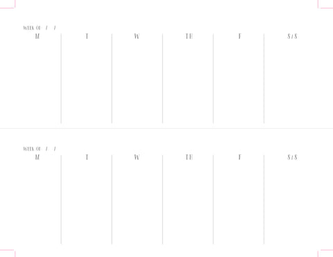 printable weekly planner interior pages diy