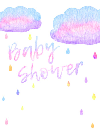 free printable raindrop baby shower invitation template
