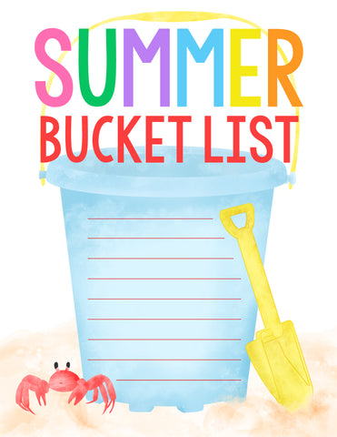 free printable summer bucket list