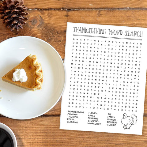 free printable Thanksgiving Word Search