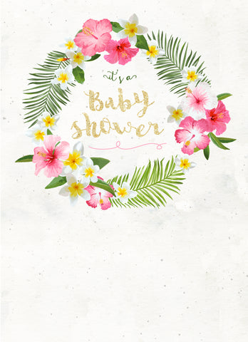 tropical baby shower invitation