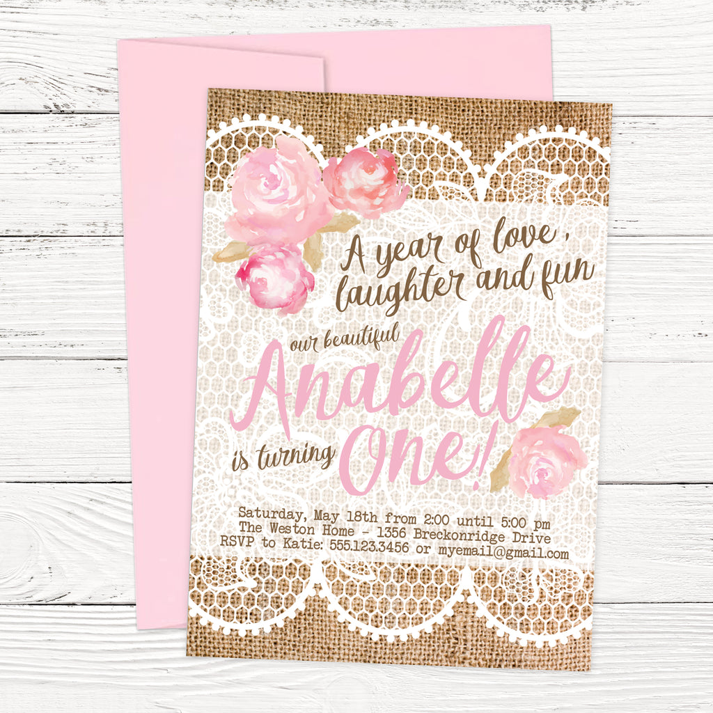 Shabby chic discount baby shower invitations