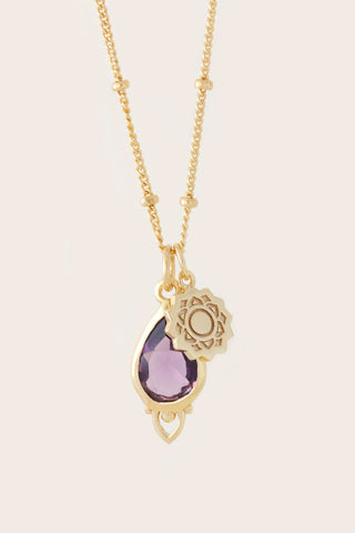 Purple Amethyst Crystal Necklace for the Crown Chakra