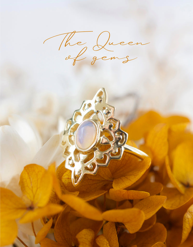 Opal Gemstone Ring for October Birthstone Jewellery