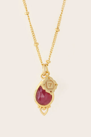 Ruby and gold Root Chakra Necklace from Cloud Nine Jewellery Chakra Collection