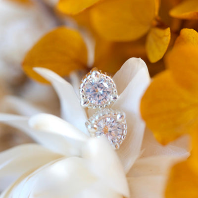 Sparkle clear diamond stud earrings