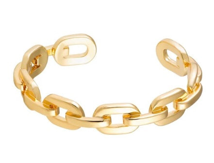 Sahira Jewelry Design-Kaye Link Bracelet Large Gold