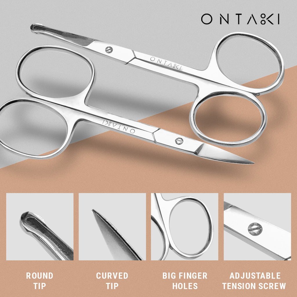 PAFASON Sharpest and Precise Stainless Steel Curved & Straight Thread Cutting Scissors with Protective Cover - Ideal for Embroidery, Quilting, Sewing