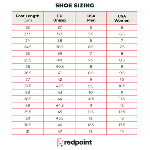 climbing shoe sizing