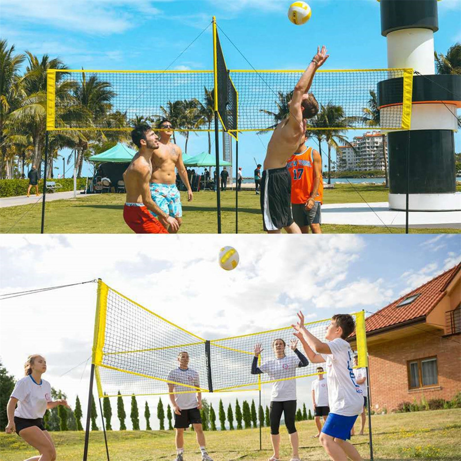 Four-way Beach Volleyball Net™ | Spaß und Sport am Strand