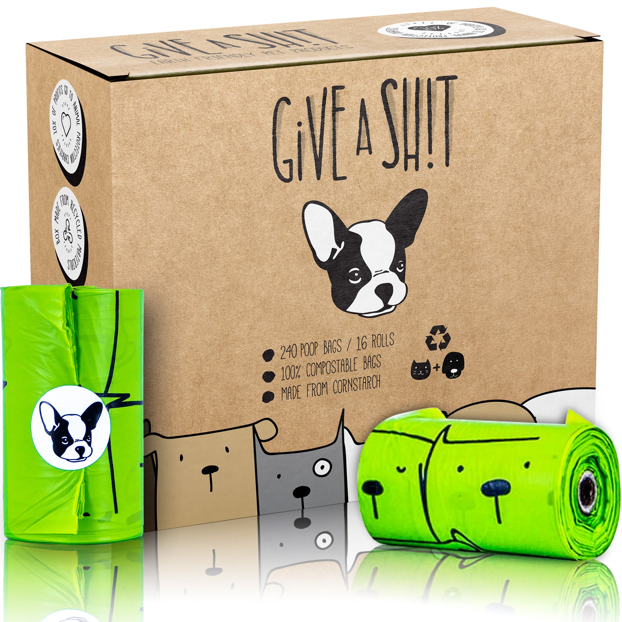 Certified Home Compostable Dog Poop Bags – Give A Shit - Earth Friendly Pet  Products
