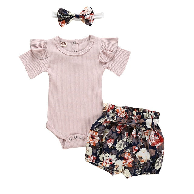 baby girl clothes with matching headbands