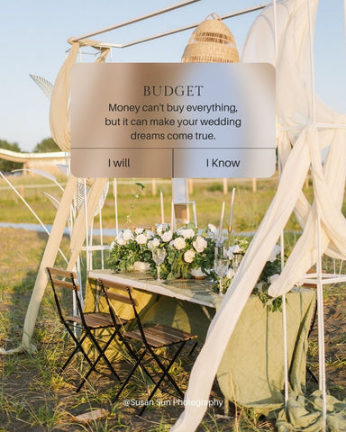 A budget reminder for wedding decoration