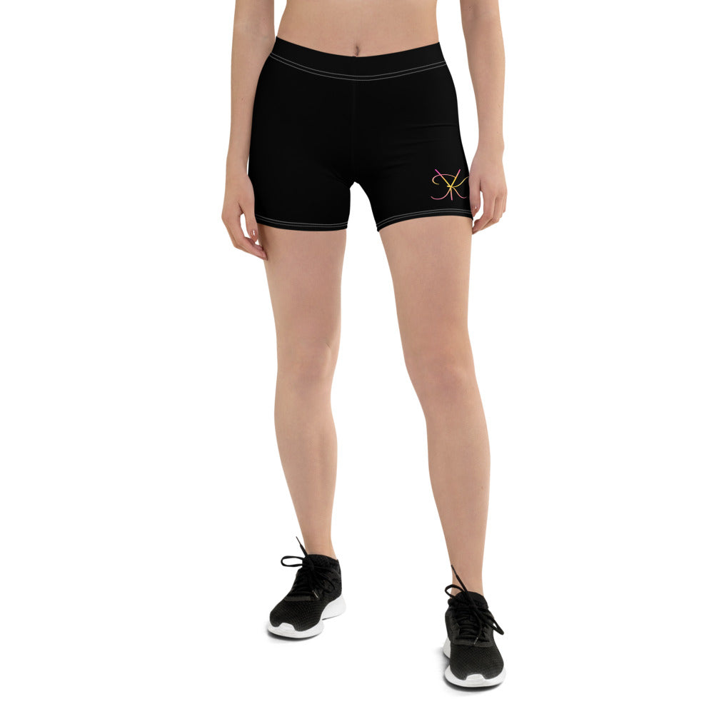 black mini cycling shorts