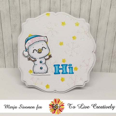 Glittery snowman card