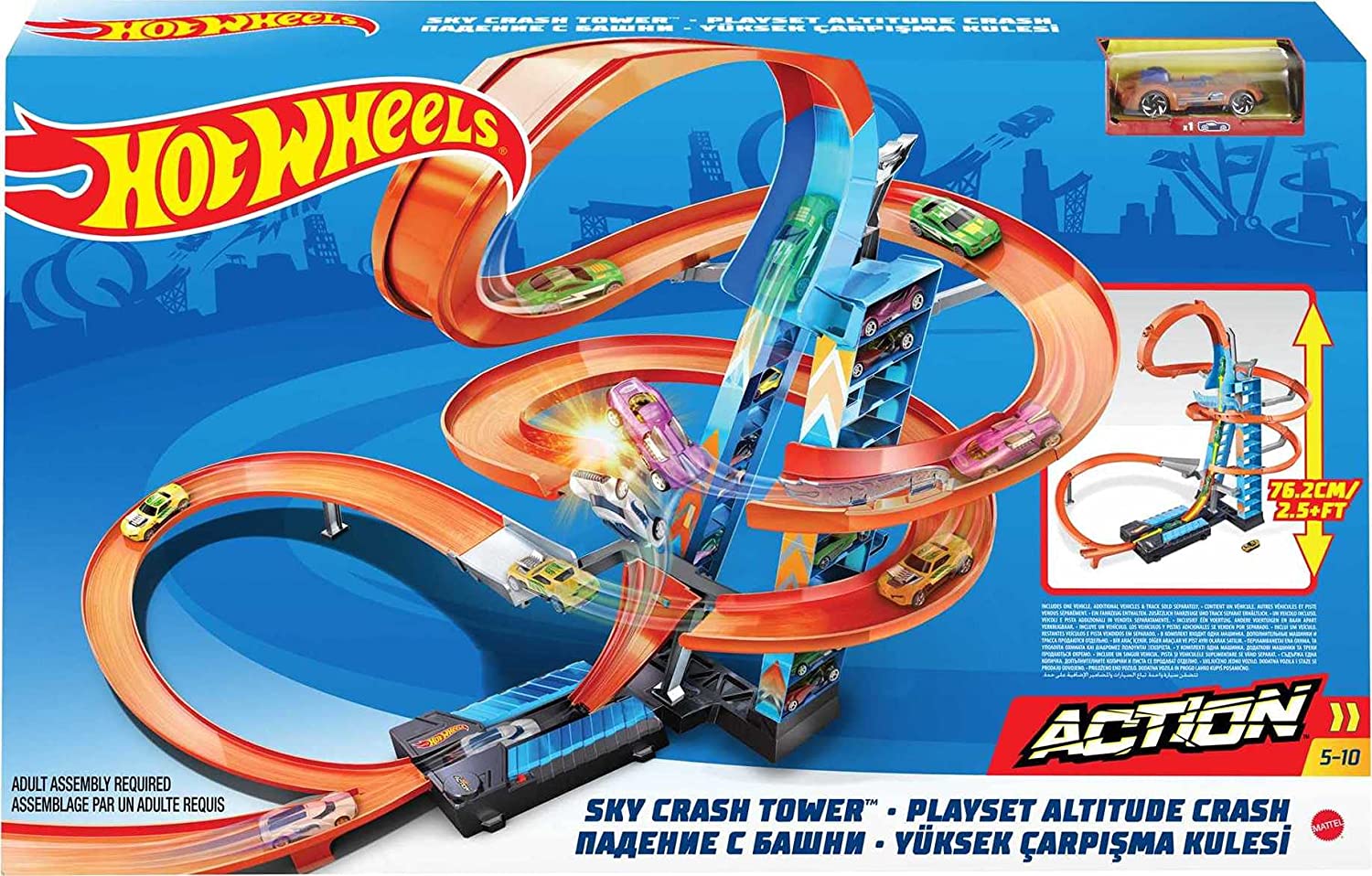 hot wheels sky crash tower track