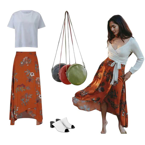 spring look by Velvety's sustainable fashion brands