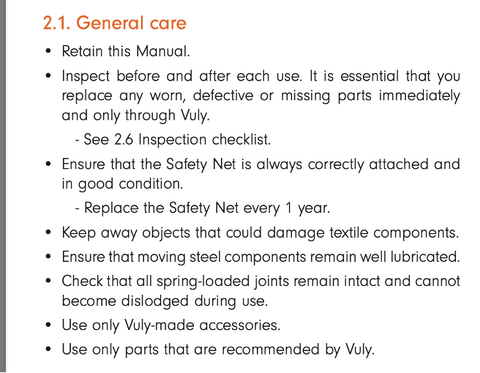 General care tips for the Vuly Thunder Trampoline.